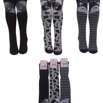 mix cat designed knee high children's socks