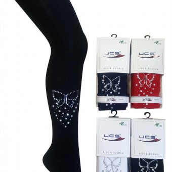Children's pantyhose with butterfly design stone
