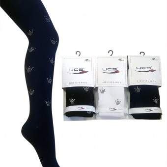 Children's Pantyhose with Messy Crown Designed Stones