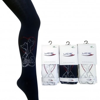 Cats in love designed girls cotton tights