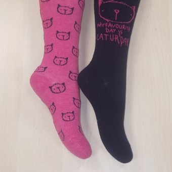 Cat designed 2 models girls cotton tights