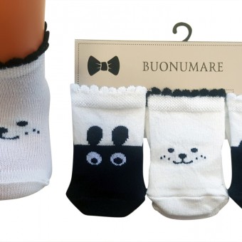 Tavşan ve kedi desen bebek pamuklu çorap