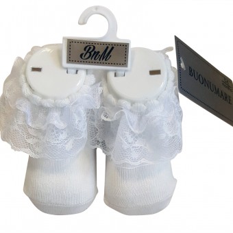 Baby cotton socks with lace accessories