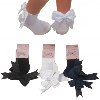 Girls cotton socks with ribbon accessories