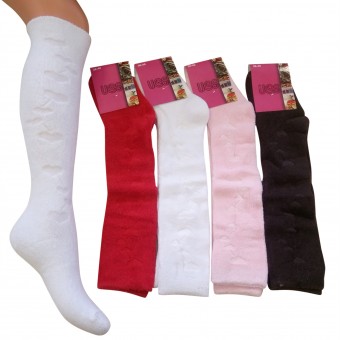 Heart designed women knee high socks for winter