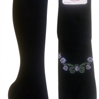 Женские носки по колено с цветочным узором