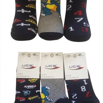Dinosaur designed boys cotton socks