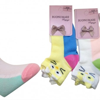 3D cat designed girls cotton socks