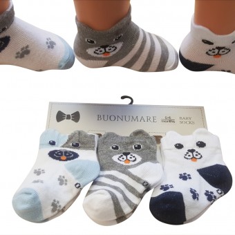 3D bear designed baby cotton socks