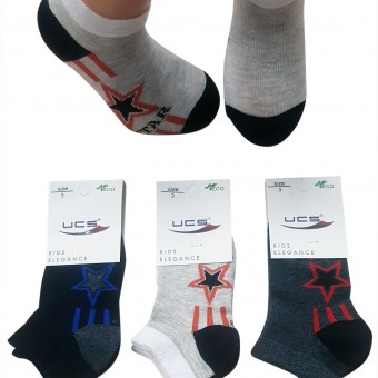 Star designed boys sport short socks