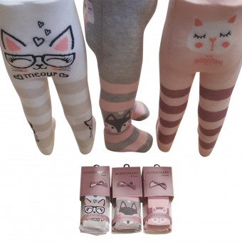 Cat miow designed baby cotton tights