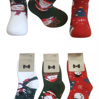 Дед Мороз с узором зимние детские носки