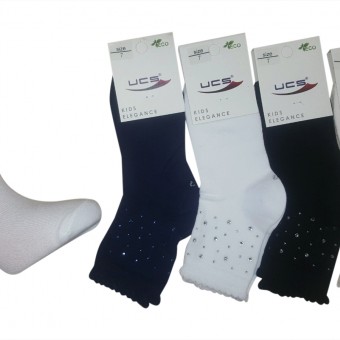 Girls cotton classic socks with stones for school